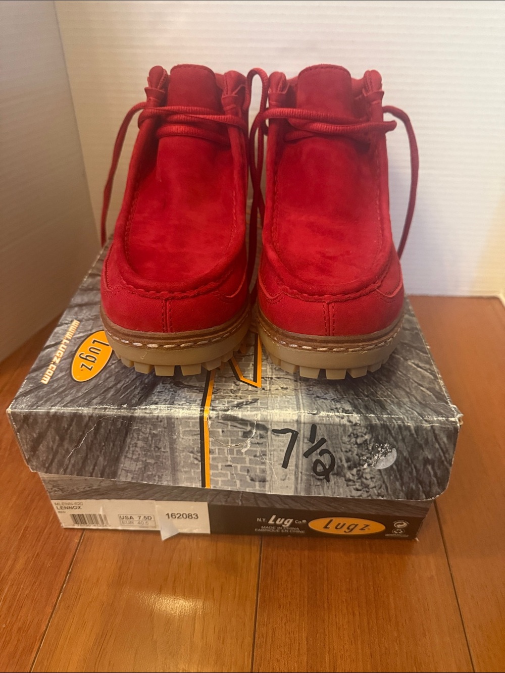 Men’s Lugz Men's leather Fringe Chukka Boots Lennox Red  Sz 7.5
